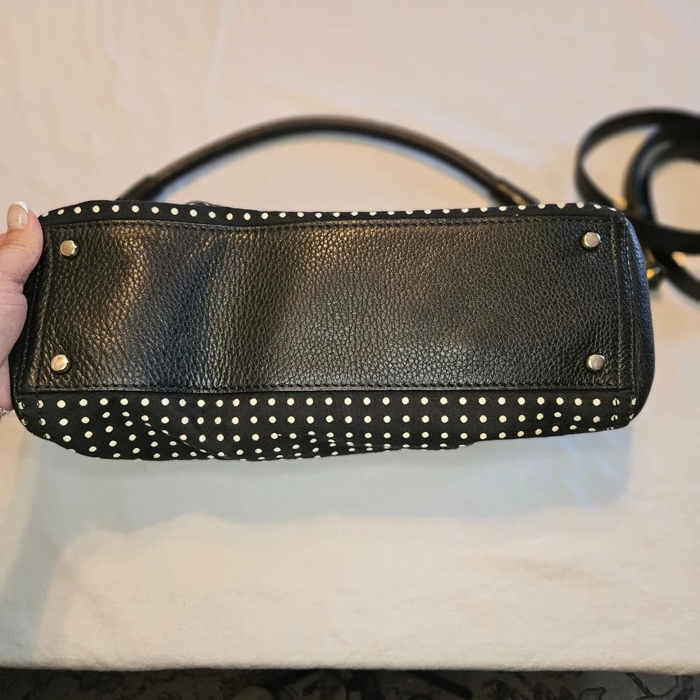 Kate Spade Cobble Hill Little‎ Minka Black Leather Polka Dot Satchel Crossbody